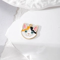 Süßer Emaille-Katzenanhänger mit Goldrand für DIY-Schmuck und Halskettenzubehör - Dreifarbige Katze
