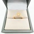 18k gold plated lace crown ring setting with side stones in a luxury gray jewelry box - Small Crown Gold Base Only (Without Pearl)