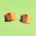Detailed view of 2D acrylic pancake charms with maple syrup design for DIY jewelry - Pancake Style (A)