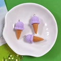 DIY colorful resin ice cream cone pendant charms in purple and brown for jewelry making - Purple Ice Cream