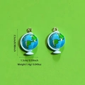 Sky blue resin globe pendant charms for DIY jewelry making with dimension markers - Globe Style