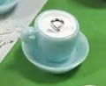 Miniature sky blue resin coffee cup and saucer pendant for DIY jewelry making - Blue Cup