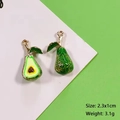 DIY avocado alloy enamel fruit charms in gold finish for jewelry making sets - Avocado