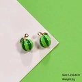 Watermelon alloy enamel charms with gold trim, size 1.2x0.8cm for DIY jewelry making - Whole Watermelon