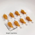 Set of 8 realistic mini fried chicken leg charms for DIY jewelry and keychain crafts - Fried Chicken Style (D255)
