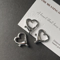 Portachiavi a cuore in lega d'argento lucido per gioielli fai-da-te e borse a mano - Forma di Cuore (2.5x2cm)