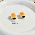 Realistic resin toast bread pendant with gold finish for DIY jewelry making and crafts - Bean Paste Roll