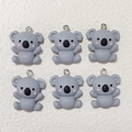 Lot de six adorables breloques koala en résine pour bijoux DIY et porte-clés - Koala