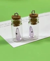 DIY leuchtender Geister-Anhänger in Mini-Glasflasche mit Korken für Schmuckzubehör - Violetter Geist Flasche