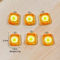 Realistic resin toast with fried egg pendants for DIY jewelry and accessory making - Egg Toast
