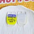 Detail of acrylic wine glass charms with 'The Girls Are Drinking Again' funny quote print - Wine Glass