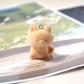 Cute flocked orange fox pendant with silver metal loop for DIY jewelry and crafts - Sitting Fox