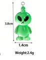 Translucent green resin alien pendant with silver ring for DIY creative jewelry - Angry Alien