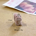 Cute pink-brown flocked squirrel pendant charm with metal ring for DIY jewelry making - MR121 / Squirrel