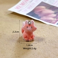 Detailed view of orange flocked fox pendant with dimensions 2.2cm height and 2.4g weight - MR121 / Fox
