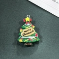 Ciondolo albero di Natale in resina con striscione Merry Christmas e stella dorata - Stile Albero di Natale