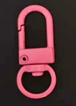 Chiusura a moschettone in lega rosa con anello rotante per portachiavi e accessori fai da te - Chiusura Quadrata Rosa Forte (kou)