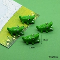 Luminous green resin crocodile charms for DIY earrings and jewelry making, set of four - Crocodile