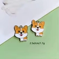 Cute yellow enamel Corgi dog charms 2.5x2cm for DIY earrings and keychains jewelry - Corgi Dog