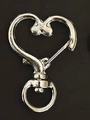 Chiusura a moschettone a cuore in lega d'argento con anello girevole per portachiavi fai-da-te - Chiusura a Cuore Argento (kou)