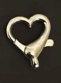 Chiusura a moschettone a cuore in argento per la creazione di gioielli fai da te - Chiusura a Cuore Argento Piccolo (kou)