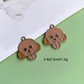 DIY brown puppy dog alloy charms for earrings with size 2.4x2.3cm and 1.5g weight - Brown Dog