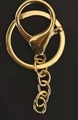 Portachiavi in lega d'oro lucido con chiusura a moschettone e grande anello piatto - Chiusura a Spirale ad Anello Tondo Oro (kou)