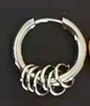 Anello con moschettone in lega d'argento stile punk con cinque piccoli anelli pendenti - Chiusura a Sei Anelli in Acciaio Inossidabile Argento (kou)