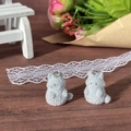 Detail of grey flocked kitten charms with metal rings for DIY jewelry accessories - Grey Cat