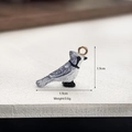 Cute resin bird pendant for DIY jewelry, hand-painted blue jay charm with gold loop - Blue Jay Style (F451-21)