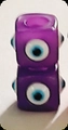 Purple cubic resin evil eye charm with translucent finish for DIY jewelry making - Purple