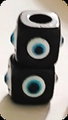 Perle cube noire avec motif Oeil maléfique pour la création de bijoux DIY et artisanat - Noir