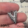 10Pz ciondoli cuore 3D 15x11mm con texture martellata per creazione gioielli fai da te - Cuore Opaco