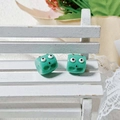 Perlina mostro verde in acrilico con occhi grandi per collane e portachiavi fai da te Halloween - Stile Piccolo Mostro (AC98) / Blu