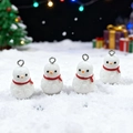 Cute resin snowman pendants with red scarves for DIY Christmas jewelry crafts - Snowman