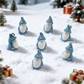 Set of seven light blue Christmas gnome pendants for DIY jewelry and holiday ornaments - AC99 / Blue Gnome