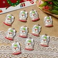 10er-Set Schneemann-Anhänger aus Harz mit Merry Christmas-Schriftzug für DIY-Schmuck - Schneemann Box