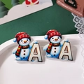 Colgantes de muñeco de nieve letra A de acrílico para pendientes y collares de Navidad - Muñeco de nieve A