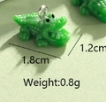 Mini green resin crocodile pendant 1.8x1.2cm with silver loop for DIY jewelry - Mini Open-Mouth Crocodile