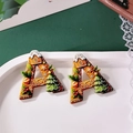 Colgantes de acrílico letra A estilo casita de jengibre para joyería de Navidad DIY - A-Árbol de Navidad