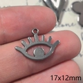Ciondolo occhio retrò in acciaio inossidabile 17x12mm per gioielli punk DIY - Occhio