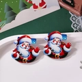 Par de colgantes de Papá Noel de acrílico para pendientes y collares de Navidad - Papá Noel