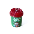 Weihnachts-Milchtee-Anhänger aus Harz mit rotem Deckel, grünem Becher und Weihnachtsmann - Grüne Tasse