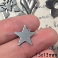 Ciondolo a stella in acciaio inossidabile argento opaco 13x13mm per DIY - Stella Piccola