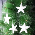Set di quattro stelle in schiuma bianca da 6,5 cm appese a un ramo di un albero di Natale - 6.5cm