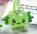 Cute translucent green resin axolotl pendant with silver ring for DIY jewelry making - Green