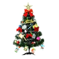 60cm Mini Weihnachtsbaum Set mit weißer Beflockung und festlichen Ornamenten - Dekorierter Baum (Mit Ornamenten Und Lichterkette)