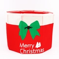 Falda de base para árbol de Navidad roja con lazo verde y texto Merry Christmas - 41cm (Adecuado para árboles de 1,5m y 1,8m)