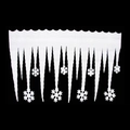Weiße Weihnachts-Eiszapfen-Schneeflocken-Hängedekoration für winterliche Fensterdisplays - 68x36cm