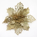 Fleur de poinsettia artificielle dorée de 15cm pour décoration de sapin de Noël - 15cm Or